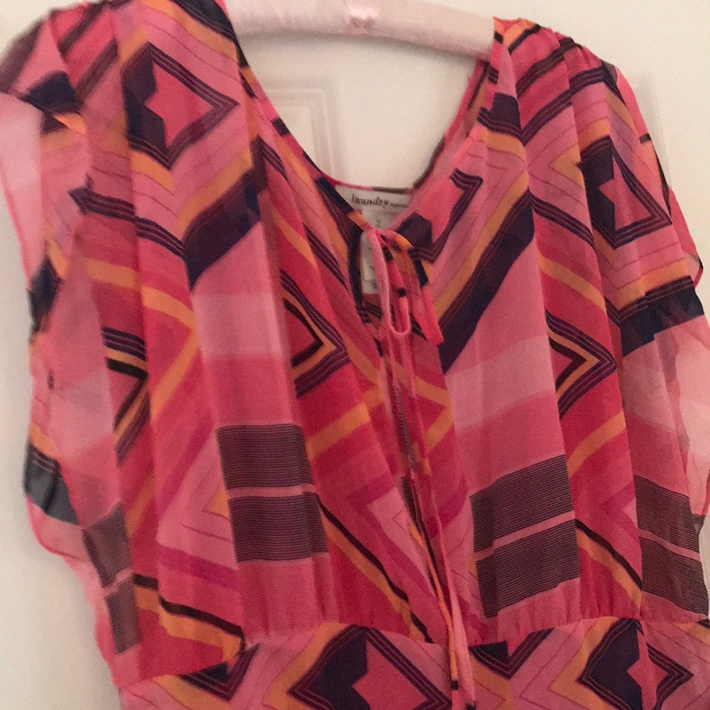 Laundry Peach/Pink Geometric Sun-Dress.18164 - Picture 2 of 6